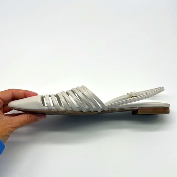 Marc Fisher - Abra  Leather Fisherman White / Gray Closed Toe Flats Size 8 - Picture 7 of 14